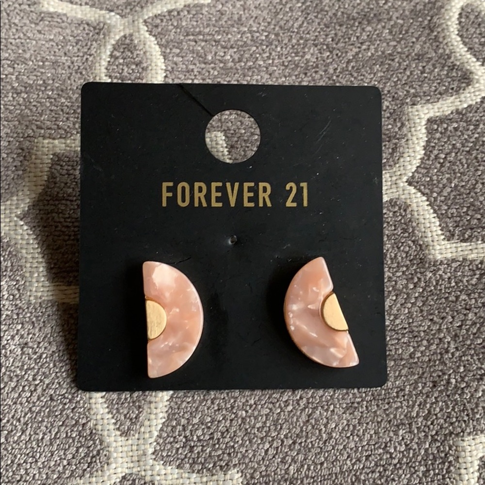 Pink marble earrings